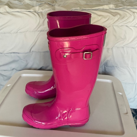 Hunter Other - Original Kids Gloss Pink Hunter Boots kids size 4/5 women’s size 5